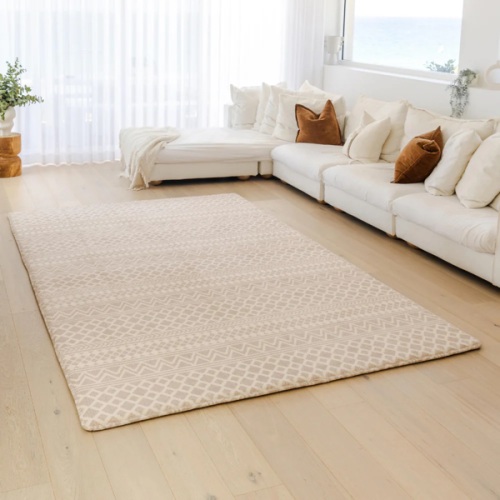 Designer Relax Mat - Beige Geometric