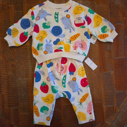 Old Navy 2 piece sweatsuit set with colorful cartoon...