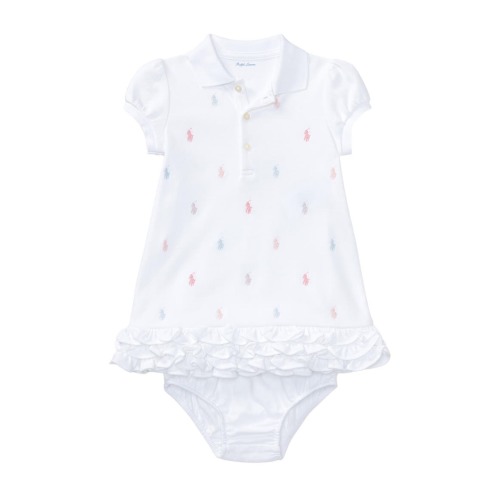 Cupcake Embroidered Polo Dress & Bloomers Set