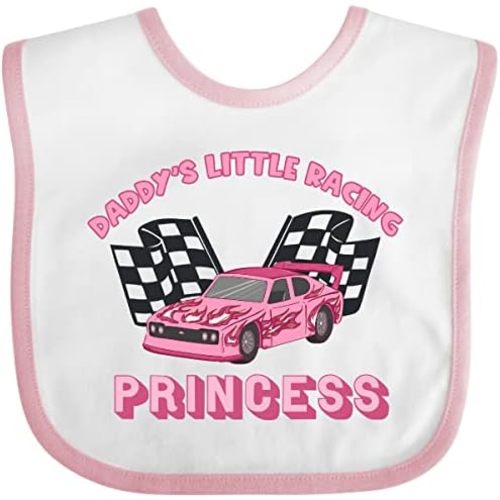 inktastic Daddy's Racing Princess Pink Race Car Baby Bib