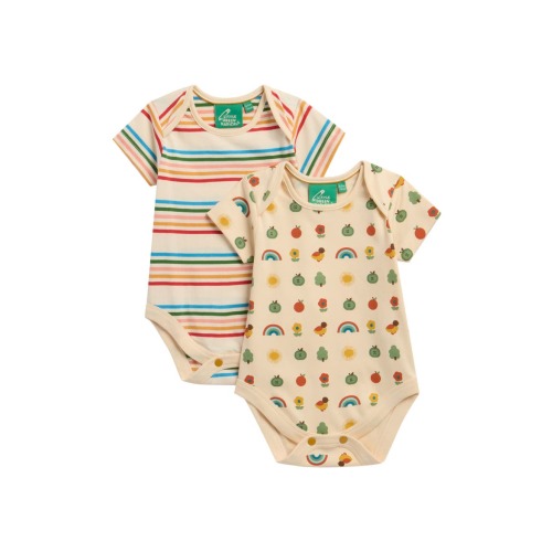 Rainbows Assorted 2-Pack Organic Cotton Bodysuits
