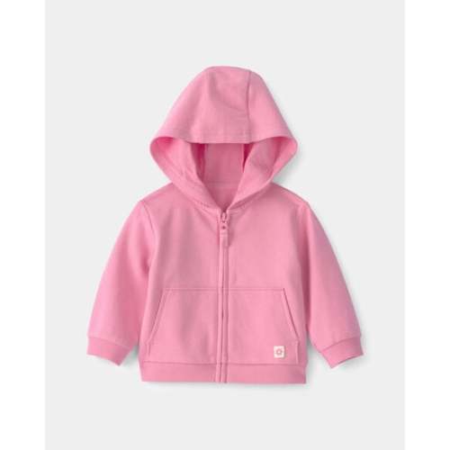 Baby Girl French Terry Zip-Up Hoodie - Pink | Carter's