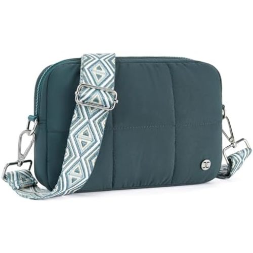 Telena Crossbody Bags for Women Cross Body Purse with Guitar Strap Lightweight Puffer Shoulder Bag for Travel