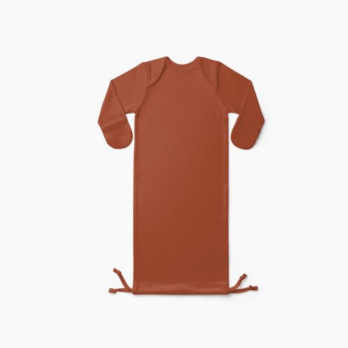 Goumi Kids x Babylist Solid Drawstring Baby Gown - Clay, Newborn