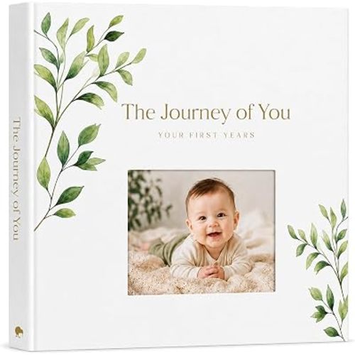 Personalized Baby Book, 4x6 Photo Cover, First 5 Years, Botanical Keepsake