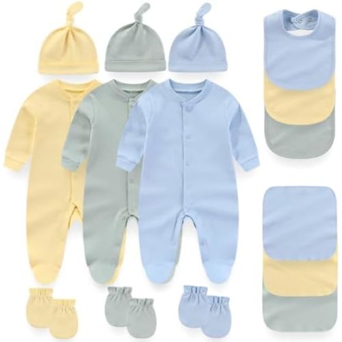 Unisex Newborn baby clothes Boy Girl Clothes Sets Cotton Long Sleeve Romper Jumpsuits 15-Pieces Outfits