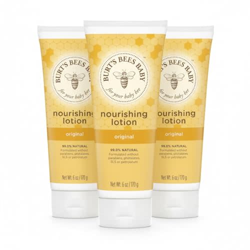 Burt's Bees Baby Nourishing Lotion, Original Scent, 99.0% Natural - 6 Ounce (3 Pack)