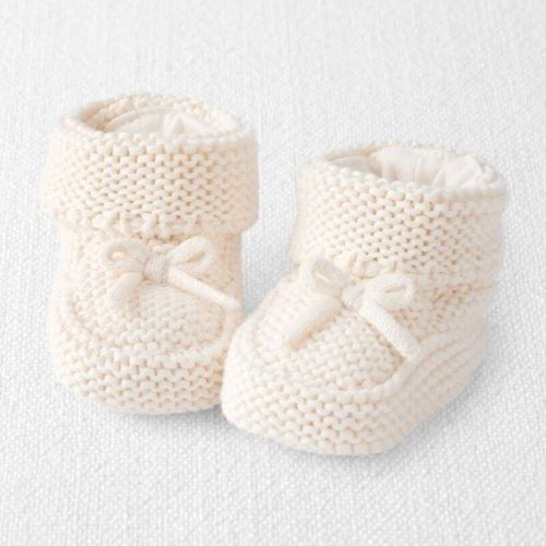 Baby Organic Cotton Crochet Booties in Cream | Carter’s Oshkosh Canada