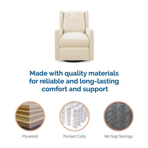 Baby Relax Mikayla 4-in-1 Nursery Swivel Glider Rocker Recliner