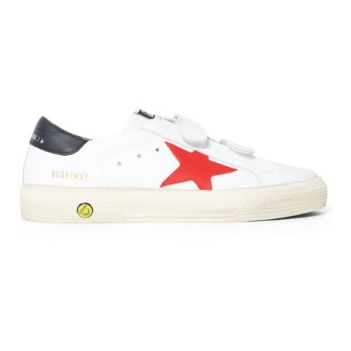 May School Velcro Trainers Red Golden Goose Deluxe Brand Shoes