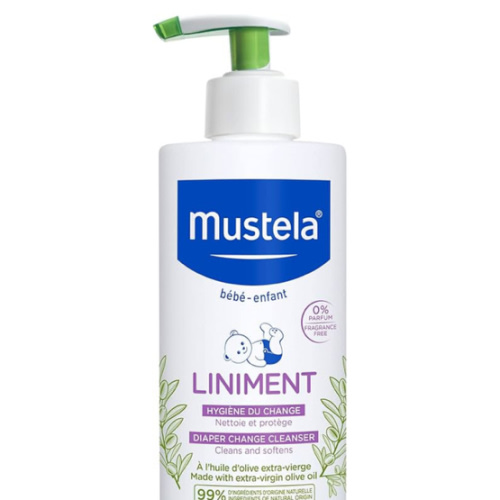 Mustela Liniment - No-Rinse Baby Cleanser for Diaper Change - with Extra Virgin Olive Oil - Fragrance-Free - 13.52 fl. Oz
