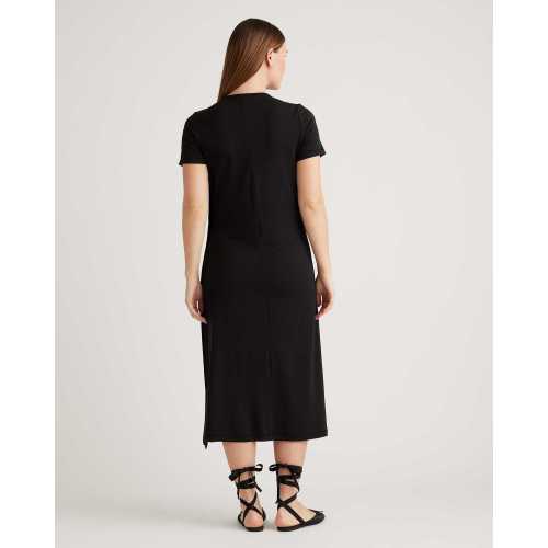 Bamboo Jersey Maternity & Nursing T-Shirt Dress in Black