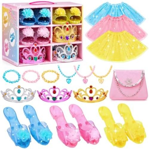 Meland Princess Dress Up Set for Girl Age 3-6 with Her First Heels & Skirts