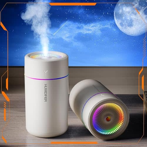 Mini Humidifier, USB Personal Desktop Humidifier for RV, Office, Bedroom etc. Auto Shut-Off, 2 Mist Modes, Super Quiet - (White)