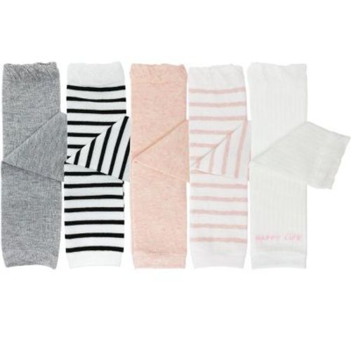 Wrapables Solids and Stripes Baby Leg Warmers, Set of 5, Pinks