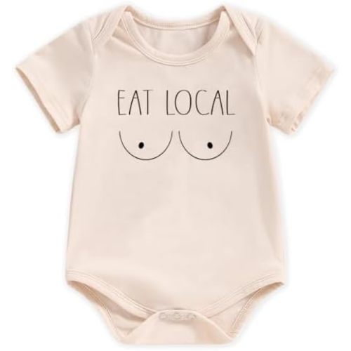 hrcfbk Infant Baby Boys Girls Bodysuit Newborn Short Sleeve Funny Letters Print Romper Reveal Pregnancy Announcement Clothes