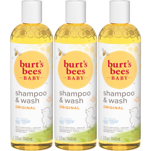 Burt's Bees Baby Shampoo and Wash, Original, Tear Free, Pediatrician Tested, 98.7% Natural Origin, Pack of 3