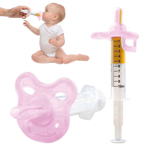 Gufastore Baby Medicine Dispenser Syringe & Pacifiers, 10 mL, 4pk