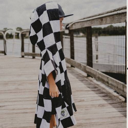Little Trouble Checker Poncho Towel