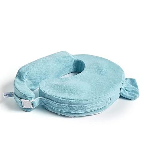 My Brest Friend Nursing Pillow - Deluxe - Enhanced Comfort w/Slipcover - Ergonomic Design for Ultimate Breastfeeding Support for Mom & Baby - Adjustable Backrest and Handy Side Pocket, Spring Green