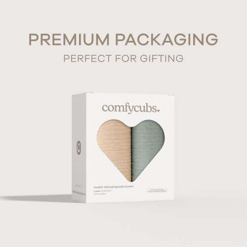 Muslin Fitted Changing Pad Cover, 2 Pack by Comfy Cubs