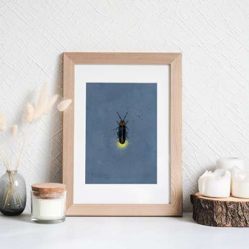 Firefly Art Print Lightning Bug Watercolor Painting