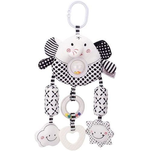 D-KINGCHY Asiento de coche para bebé, cochecito de felpa, juguetes de sonajero colgante para recién nacido, cama alrededor de juguete con mordedor sonajero para 0-3 años (mariposa)