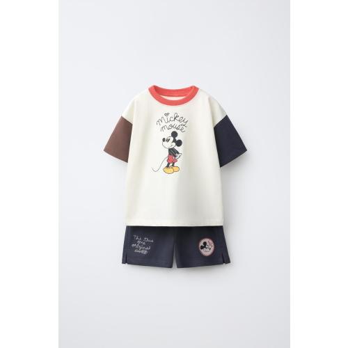 MICKEY MOUSE © DISNEY EMBROIDERED T-SHIRT AND SHORTS SET - Blue | ZARA United States