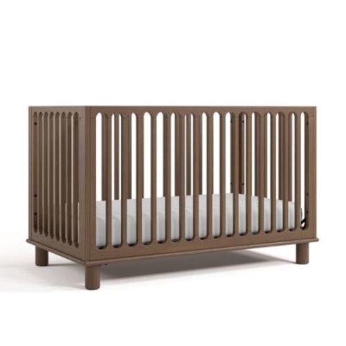 Storkcraft Sicily Deluxe 3-in-1 Convertible Crib with Toddler Guardrail Hazelnut