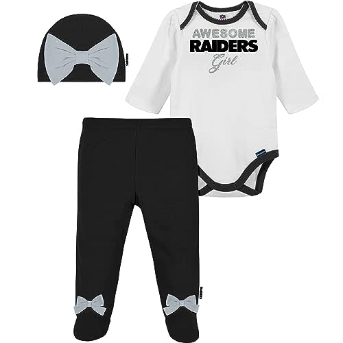 Gerber NFL Baby Girls Nfl Team Footed Pant and Bodysuit Gift Set