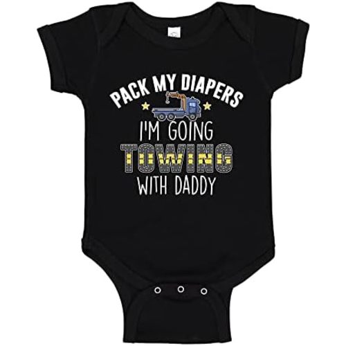 I'm Going Towing with Daddy Tow Truck Baby One Piece Or Toddler T-Shirt Children's Clothing