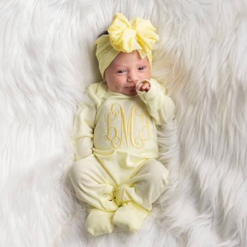 Newborn Girl Clothes Newborn Girl Coming Home Outfit Personalized Baby Girl Gift Baby Shower Gift Baby Girl Clothes Monogrammed Outfit