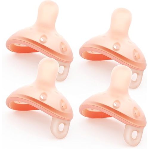 Breast-Like Baby Pacifiers 0-6 Months 4 Pack with Breathable Air Holes