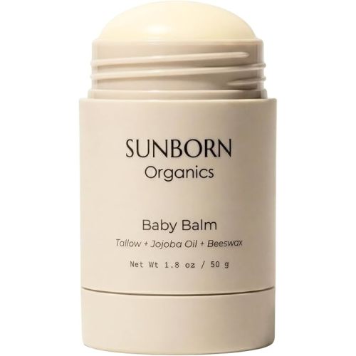 Baby Balm | 3 Natural Ingredient Moisturizing Stick for Eczema Relief, Sensitive Skin & Diaper Rash | Grass-Fed Tallow, Organic Jojoba & Beeswax | Lab Tested Baby-Safe, Made in USA
