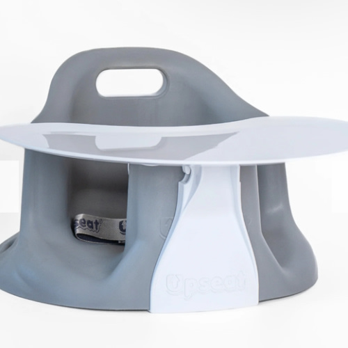 Upseat Baby Floor & Booster Seat with Tray - Grey