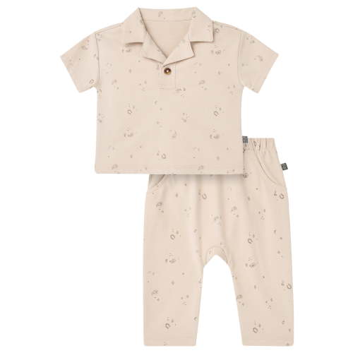 Modern Moments by Gerber Baby Boy Johnny Collar Top and Harem Pant Outfit Set, 2-Piece, Sizes 0/3 Months - 24 Months