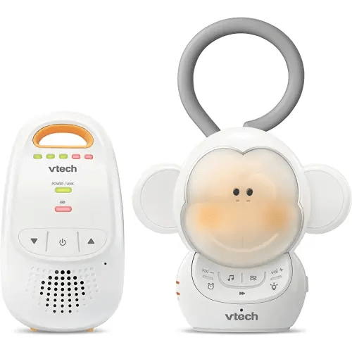 VTech DM1411 Audio Baby Monitor & Portable Soother Dual-Unit Rechargeable Battery, Long Range, Soft-Glow Night Light, Soothing Sounds & Lullabies, Digital Wireless Transmission, Sound Indicator