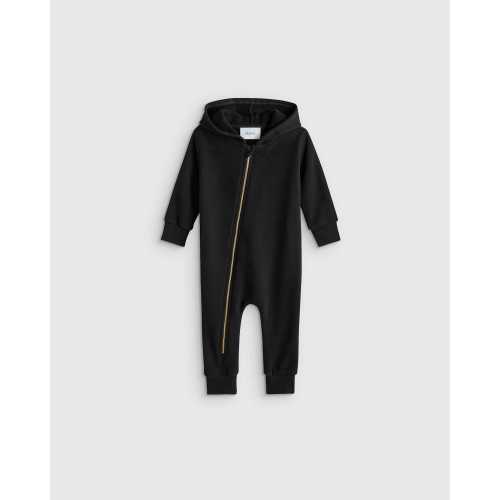 100% Organic Cotton Hooded Moto Romper (9-12M)