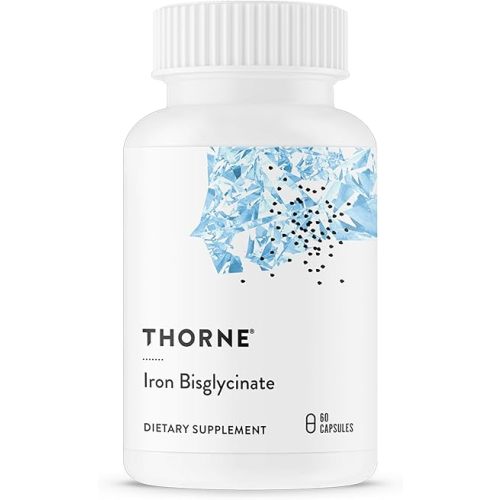 THORNE - Iron Bisglycinate - 25 mg Iron Supplement for Enhanced Absorption Without Gastrointestinal Side Effects* - NSF Certified for Sport - Gluten-Free - 60 Servings