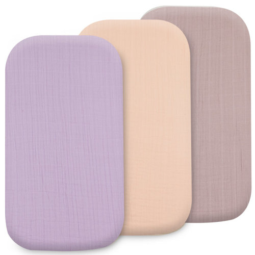 Baby Muslin Bassinet Sheet Set, 3 Pack Organic Cotton Universal Fitted Bedding Cover for Oval, Hourglass & Rectangle Bassinet Mattress, Fitted Sheets Size 32 x 16 x 4 Inches | Wayfair