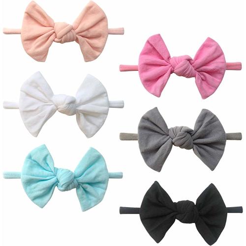 Baby Girl Headbands and Bows, Super Soft & Stretchy Nylon Hair bands for Newborn, Toddler, Children by Cherssy