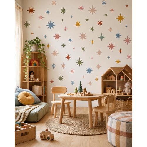 Starlight Sprinkle Star Decals, Boho Nursery Wall Decor (Peel and Stick) D234