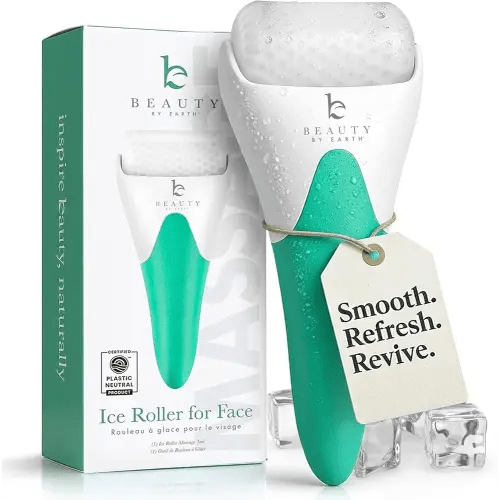 Ice Roller for Face - Smoothes Fine Lines & Wrinkles, Face & Eye Roller for Puffy Eyes, Valentines Day Gifts, Skin Care Massager, Beauty Gift That Helps Relieve Migraines, Facial & Spa Gifts for Women