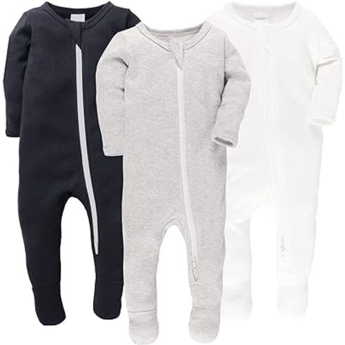 Baby Boys' Cotton Sleep and Play Pjs, Snug Fit Footed Jumpsuit, Zip Front Pajamas