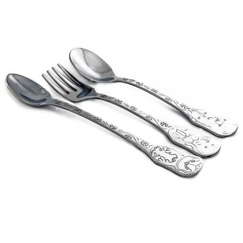 3-Piece Mix & Match Baby Flatware Set - Arctic Friends - Kleynimals - Clean Key Animals