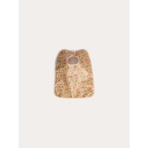 Clip-on bib in yellow Liberty fabric in coated organic cotton