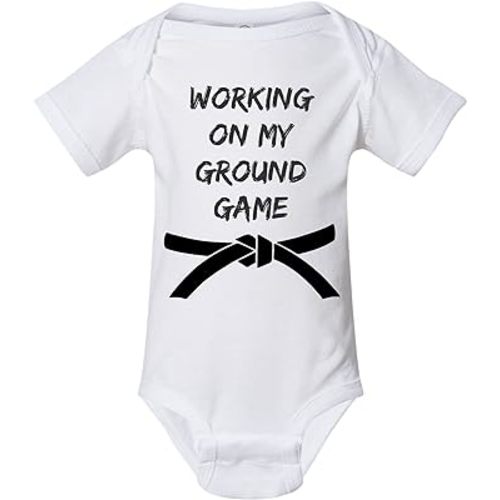Freedomtees Working On My Ground Game Bodysuit, Jiu Jitsu Bodysuit Shirt, Funny Baby Shirt