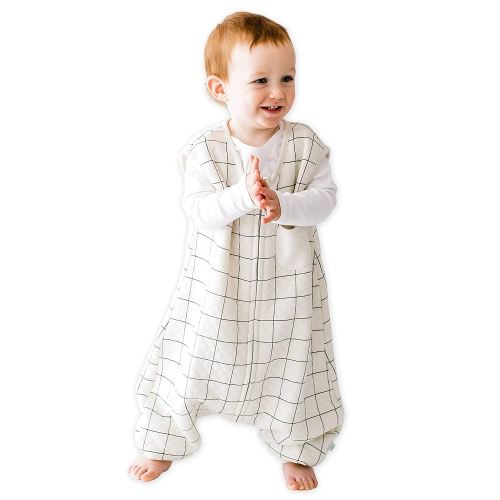 Tealbee Dreamsuit - Toddler Sleep Sack with feet 12-18 Months, 18-24 Months - 0.8 TOG Lightweight Baby Wearable Blanket for Walkers - Rayon Made from Bamboo, Organic Cotton Sleep Bag - Checkered