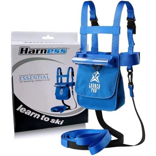 Launch Pad Toddler Ski Harness with Leash - Ski Harness for Kid w/ 7' Elasticized Leash, Easy Lift Handle & Built-in Backpack