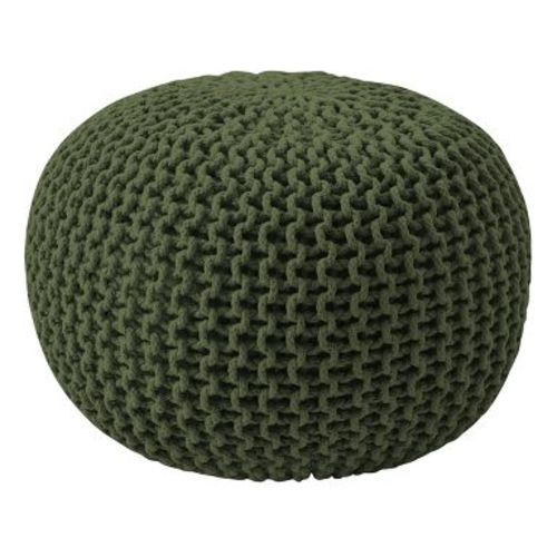 Round Pouf Foot Stool Ottoman by Sweet Home Collection - Olive Green